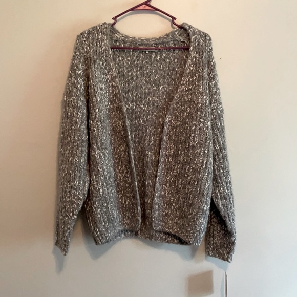 FRNCH Paris chunky knit gray cardigan sweater medium large - Picture 3 of 7